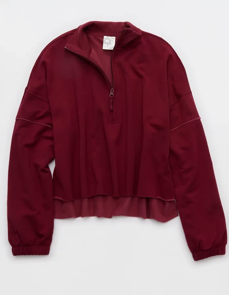 OFFLINE By Aerie OTT Seamed Quarter Zip Sweatshirt