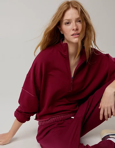 OFFLINE By Aerie OTT Seamed Quarter Zip Sweatshirt