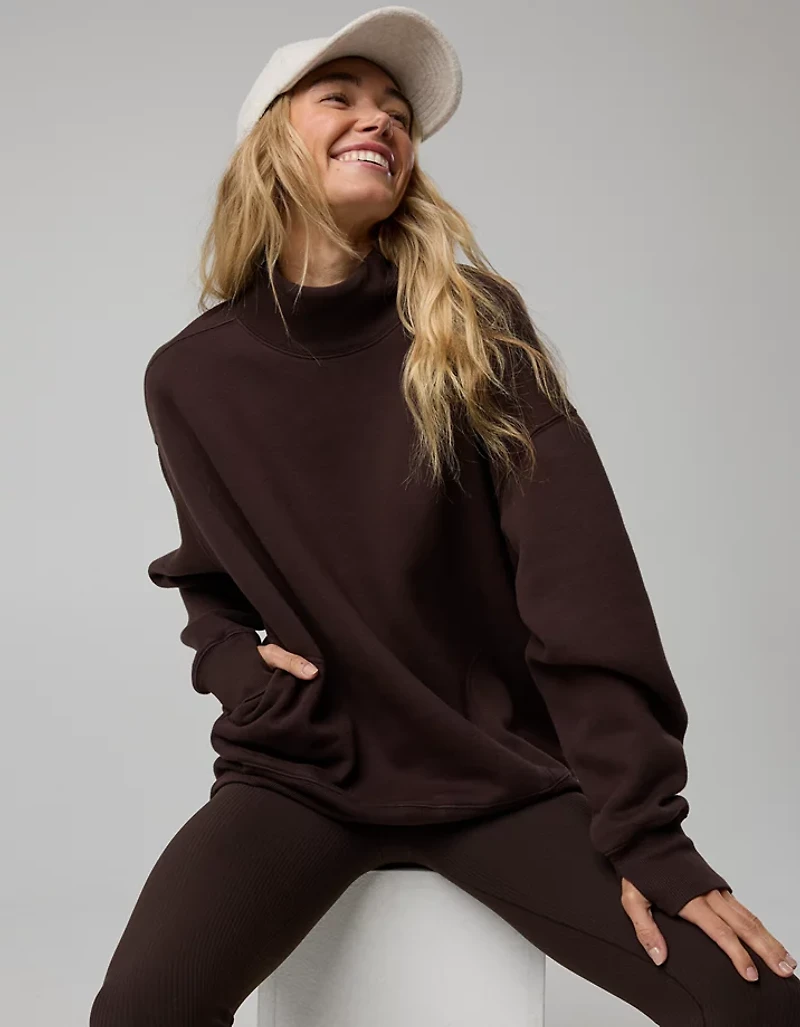OFFLINE By Aerie Cloud Fleece Oversized Mockneck Sweatshirt