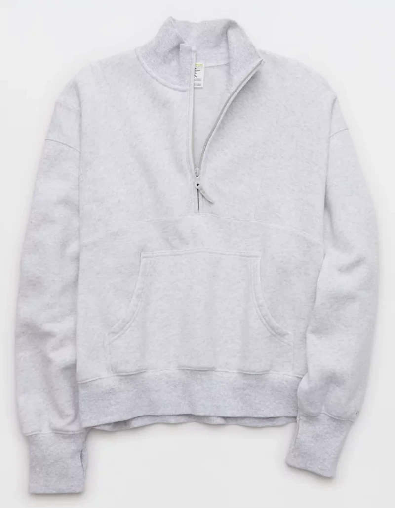 OFFLINE By Aerie Cloud Fleece Seamed Quarter Zip Sweatshirt