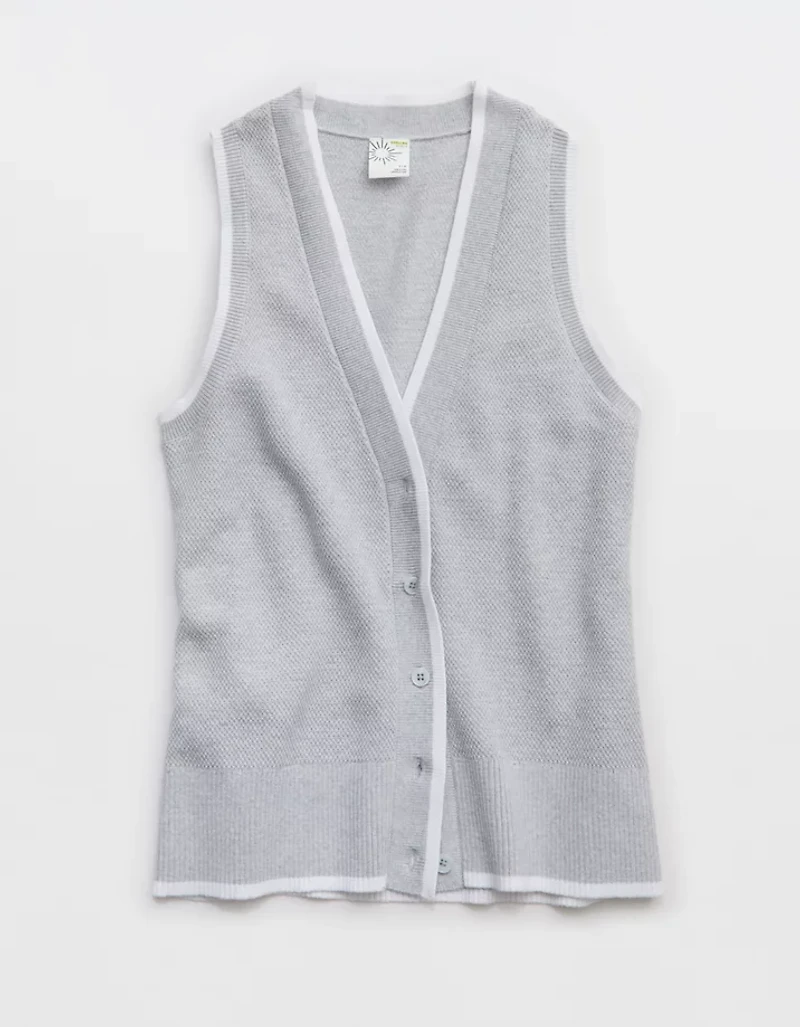 OFFLINE By Aerie Tennis Sweater Vest Cardigan