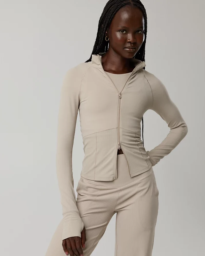 OFFLINE By Aerie Real Me Long Sleeve Mock Neck Full Zip