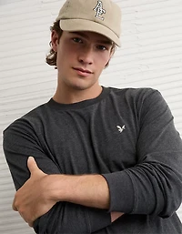 AE Standard Fit Long-Sleeve Lightweight Logo T-Shirt