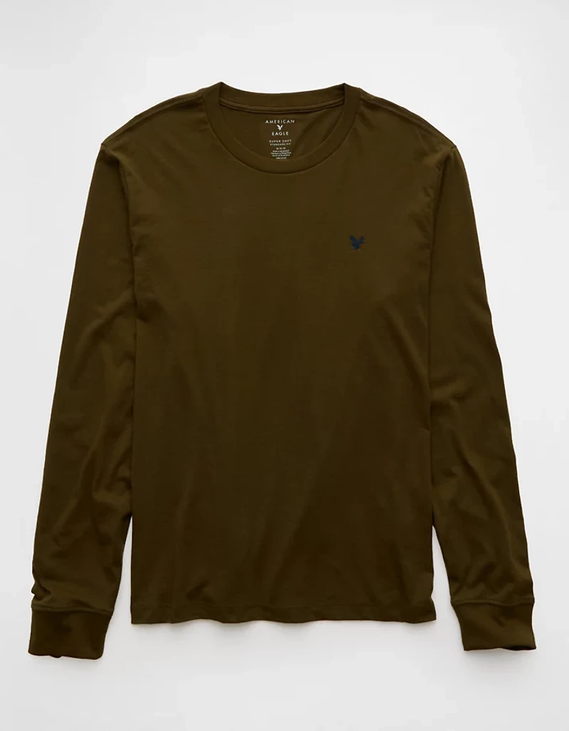 AE Standard Fit Long-Sleeve Lightweight Logo T-Shirt