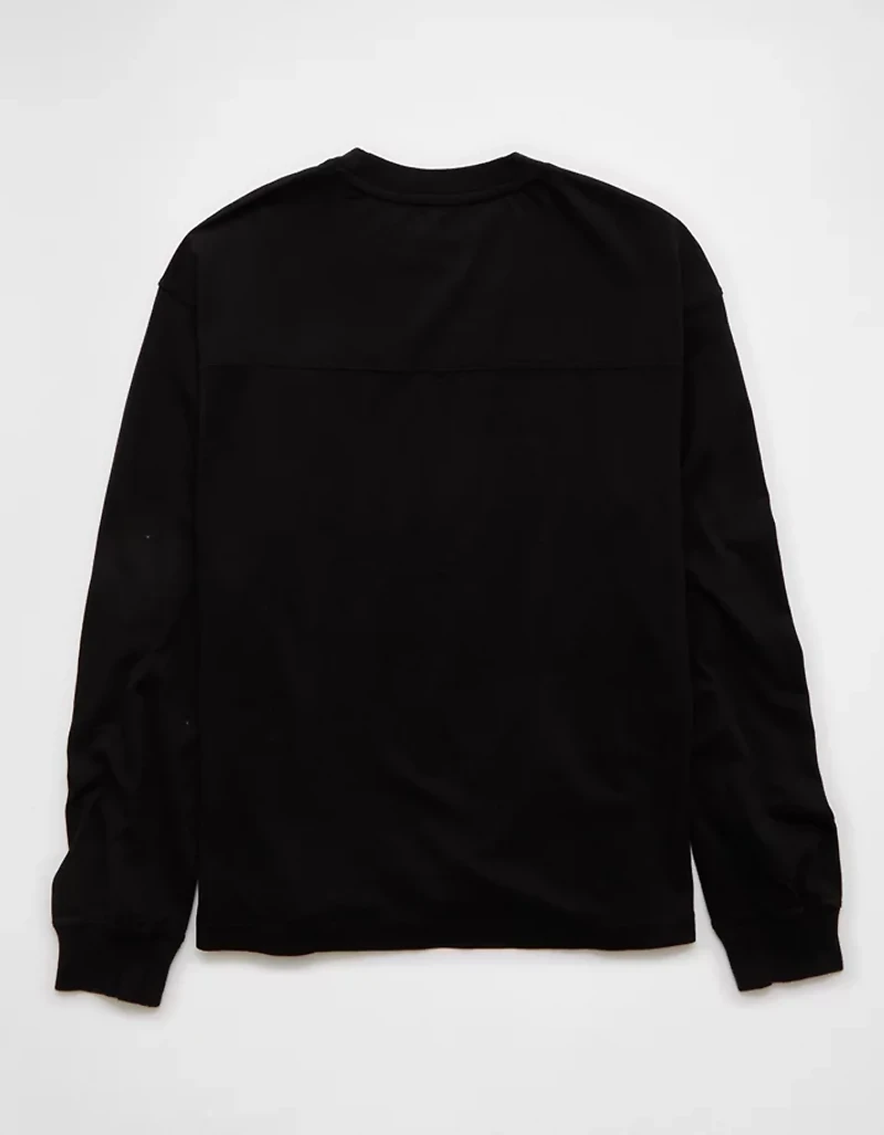 AE Long-Sleeve Boxy Sueded Jersey T-Shirt