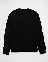 AE Long-Sleeve Boxy Sueded Jersey T-Shirt