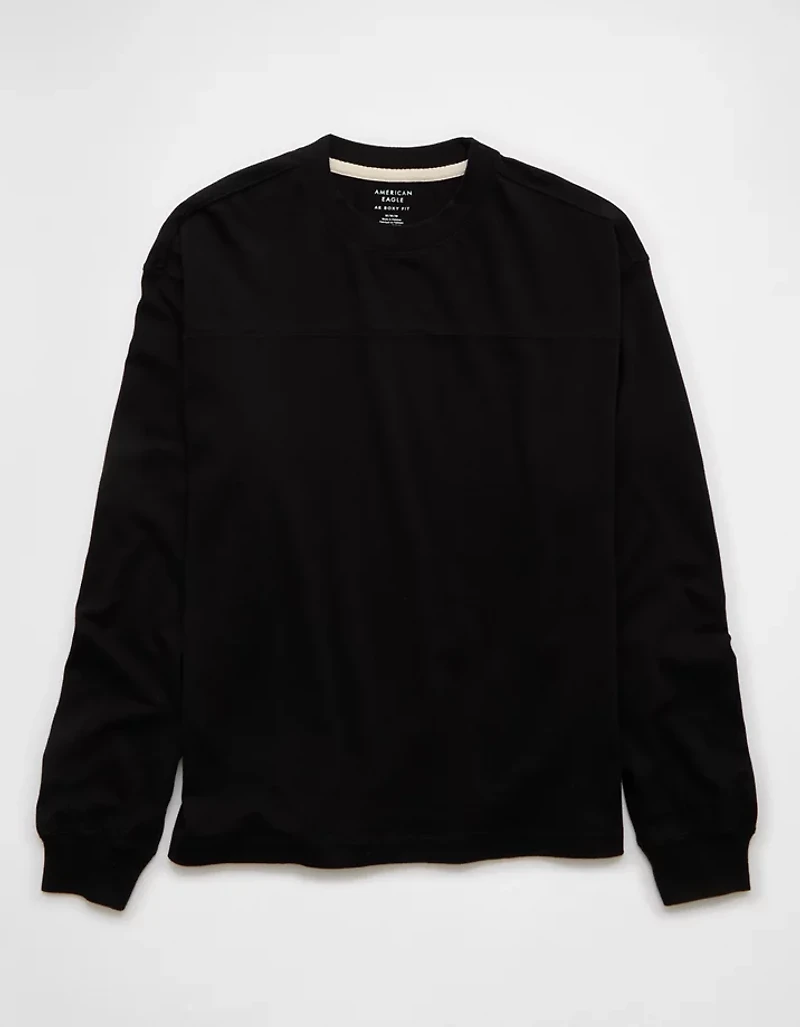AE Long-Sleeve Boxy Sueded Jersey T-Shirt