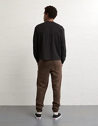 AE Long-Sleeve Boxy Sueded Jersey T-Shirt