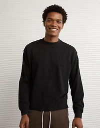AE Long-Sleeve Boxy Sueded Jersey T-Shirt