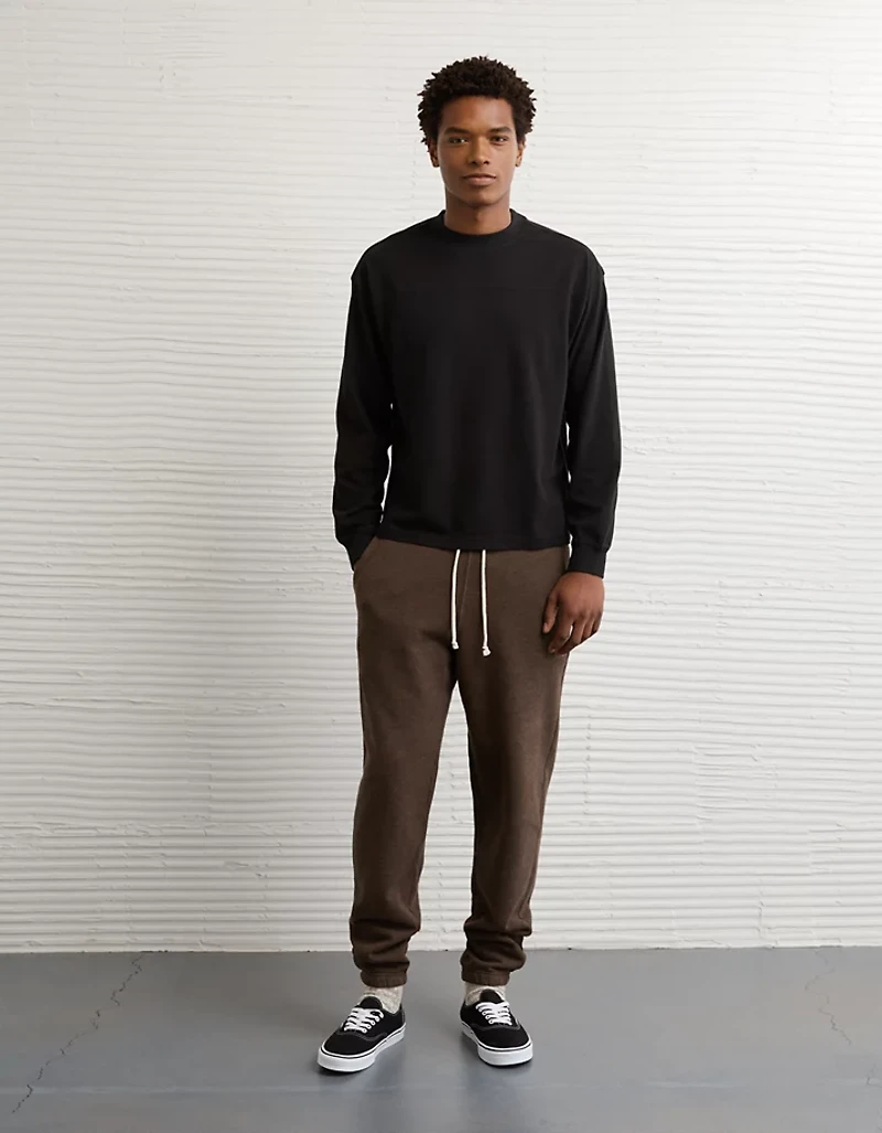 AE Long-Sleeve Boxy Sueded Jersey T-Shirt