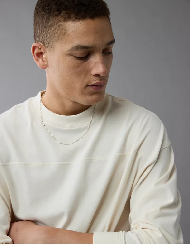 AE Long-Sleeve Boxy Sueded Jersey T-Shirt