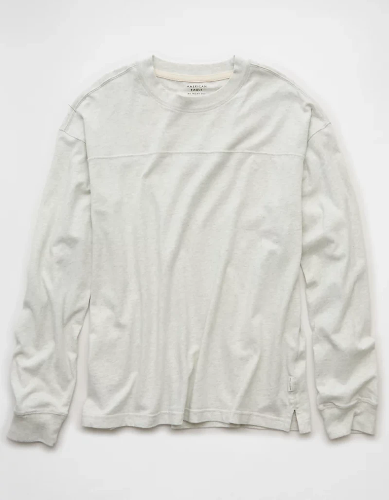 AE Long-Sleeve Boxy Sueded Jersey T-Shirt