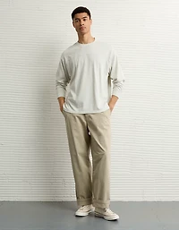 AE Long-Sleeve Boxy Sueded Jersey T-Shirt