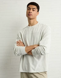 AE Long-Sleeve Boxy Sueded Jersey T-Shirt