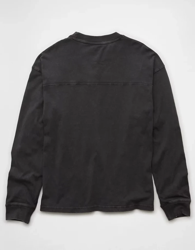 AE Long-Sleeve Boxy Sueded Jersey T-Shirt