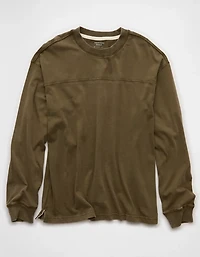 AE Long-Sleeve Boxy Sueded Jersey T-Shirt