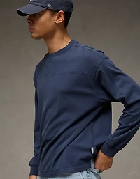 T-shirt en jersey suédé droit à manches longues AE