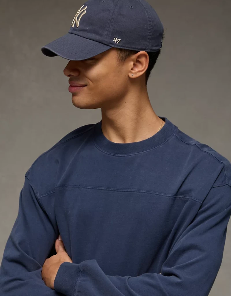 T-shirt en jersey suédé droit à manches longues AE