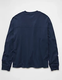 AE Long-Sleeve Boxy Sueded Jersey T-Shirt
