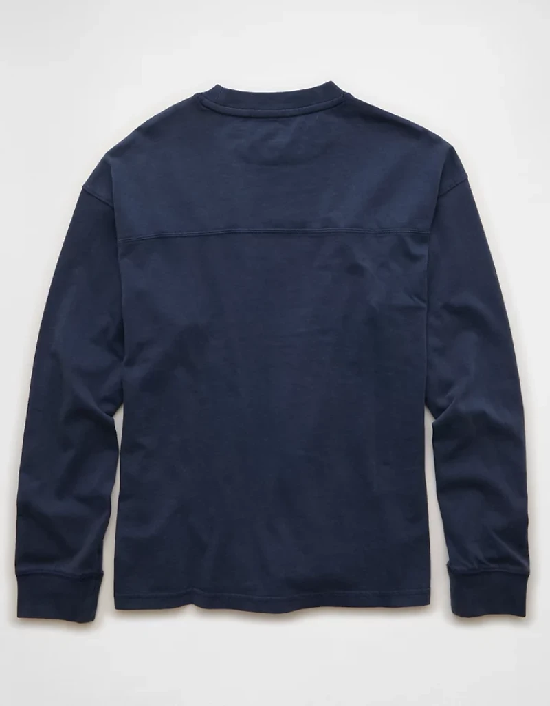 AE Long-Sleeve Boxy Sueded Jersey T-Shirt