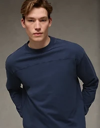 AE Long-Sleeve Boxy Sueded Jersey T-Shirt