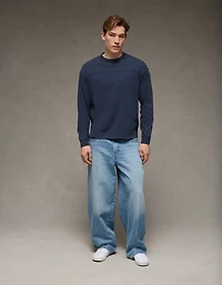 AE Long-Sleeve Boxy Sueded Jersey T-Shirt