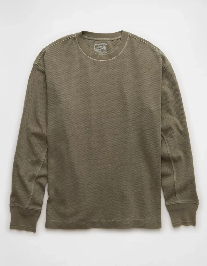 AE Boxy Washed Thermal Shirt
