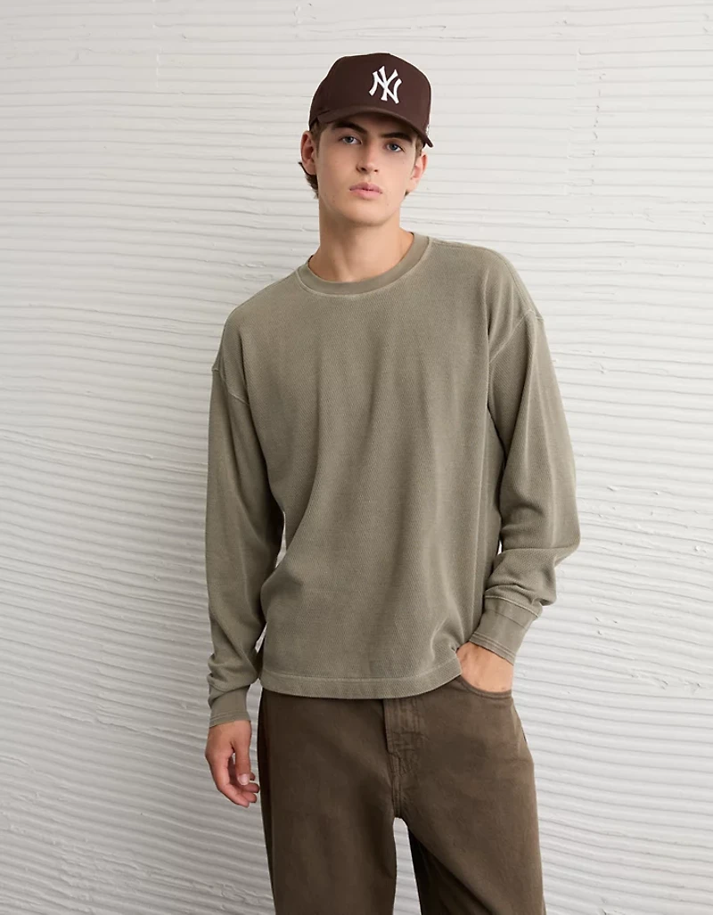 AE Boxy Washed Thermal Shirt