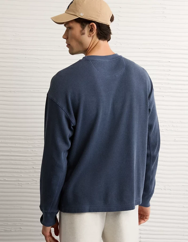 Chemise thermique délavée à coupe carré AE