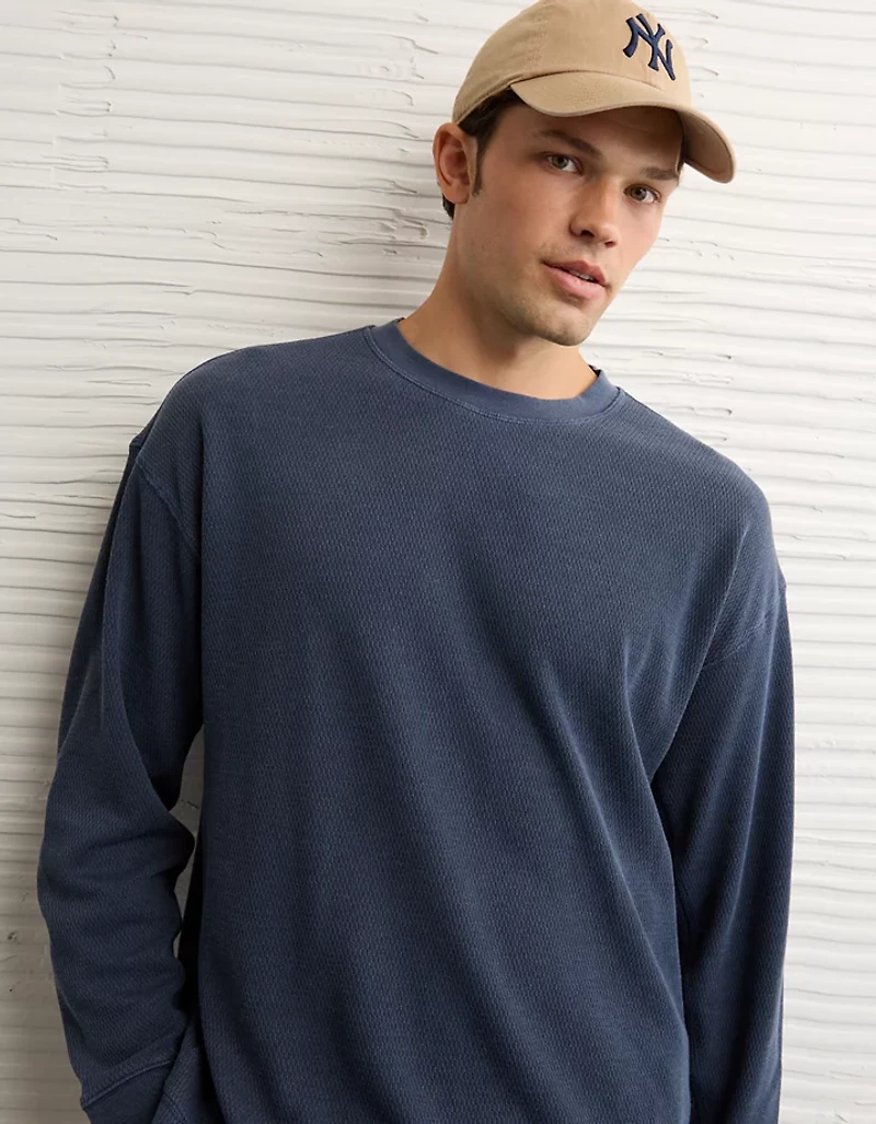 Chemise thermique délavée à coupe carré AE