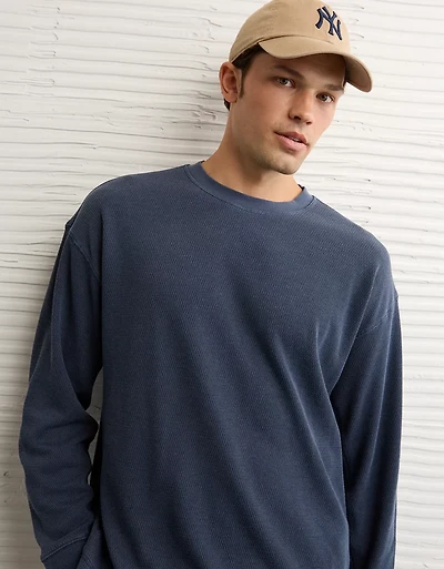Chemise thermique délavée à coupe carré AE