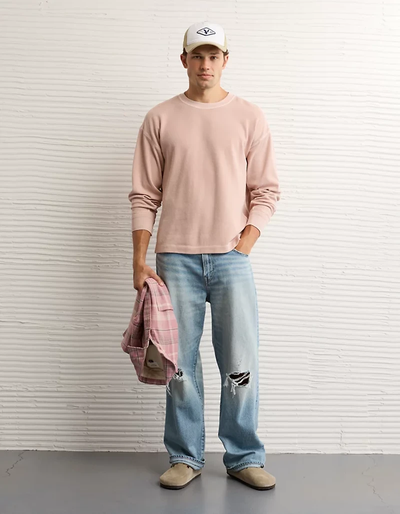 AE Boxy Washed Thermal Shirt