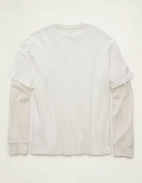 T-shirt superposé de coupe droite AE
