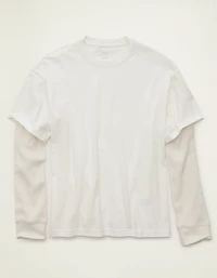 T-shirt superposé de coupe droite AE