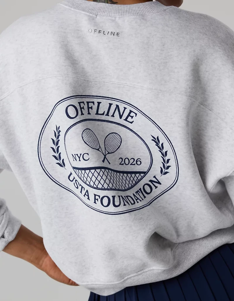 OFFLINE By Aerie x USTA Foundation Cloud Fleece Crewneck Sweatshirt
