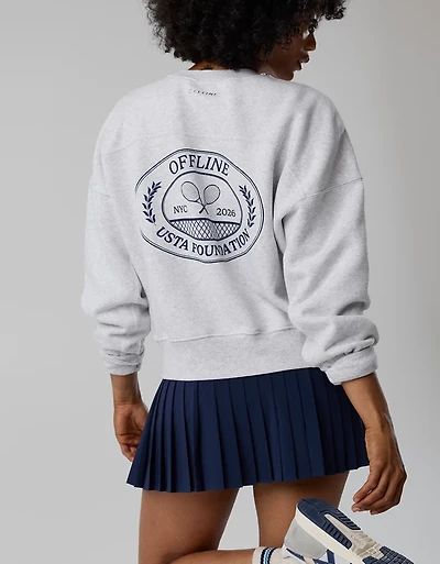 OFFLINE By Aerie x USTA Foundation Cloud Fleece Crewneck Sweatshirt