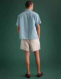 Chemise à col cubain en chambray haut de gamme AE77