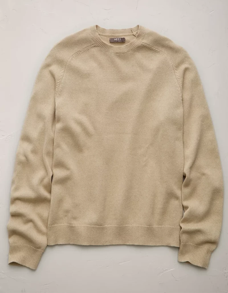 AE77 Premium Cashmere-Blend Crew Neck Sweater