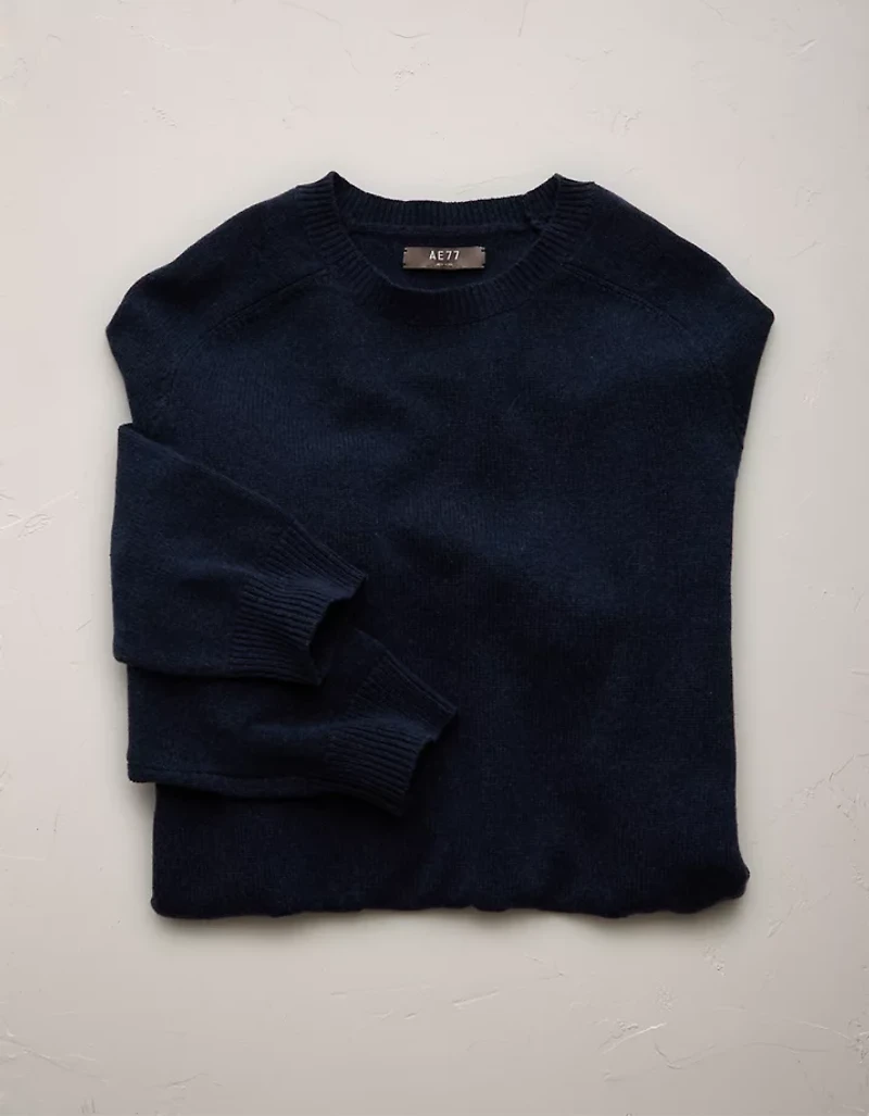 AE77 Premium Cashmere-Blend Crew Neck Sweater