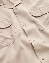 AE77 Premium Relaxed Short-Sleeve Button-Up Shirt