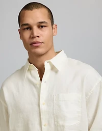Chemise boutonnée en lin décontracté haut de gamme AE77