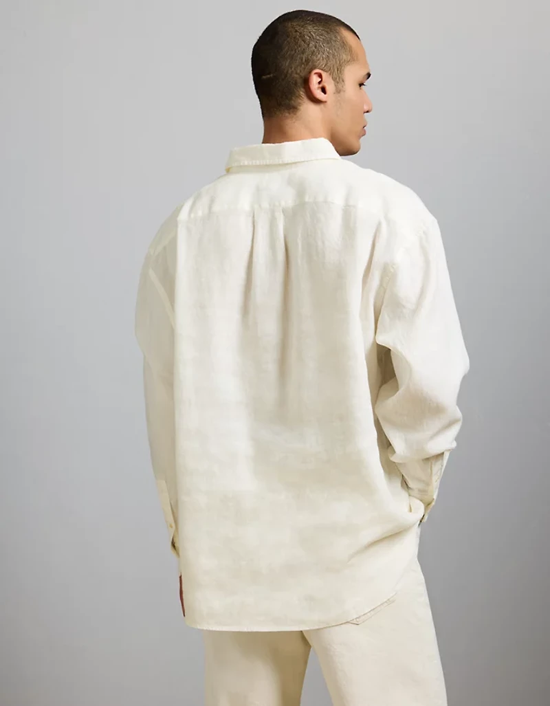 Chemise boutonnée en lin décontracté haut de gamme AE77