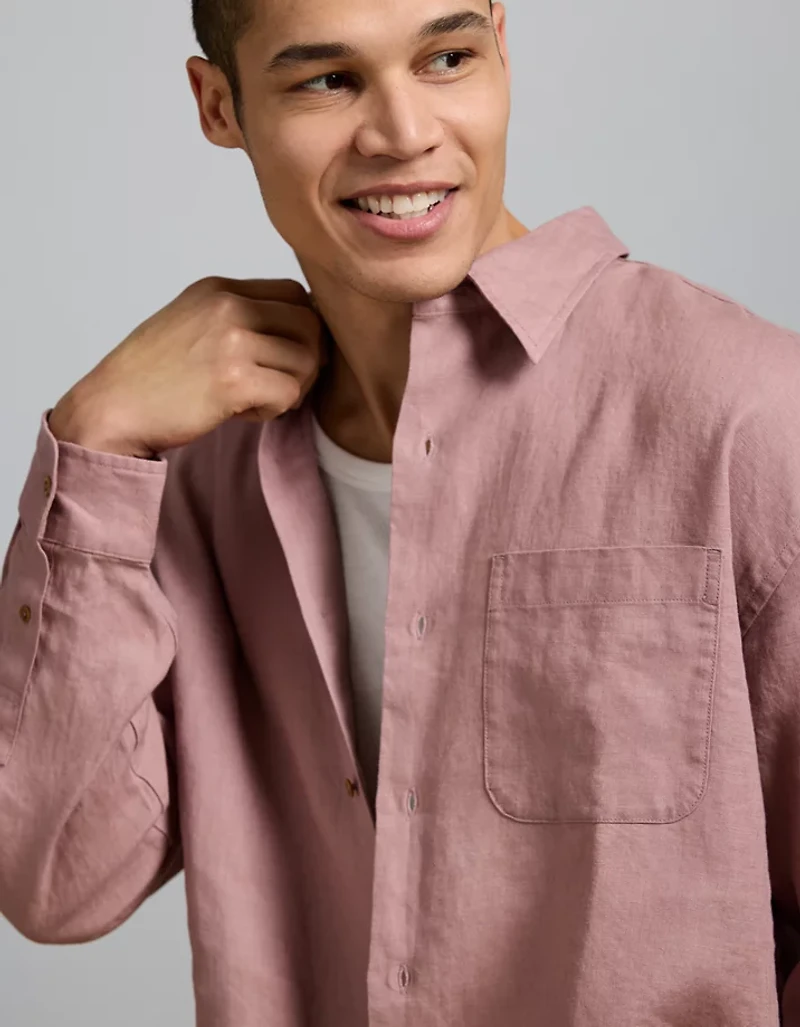 AE77 Premium Relaxed Linen Button-Up Shirt