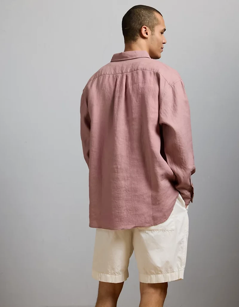 AE77 Premium Relaxed Linen Button-Up Shirt