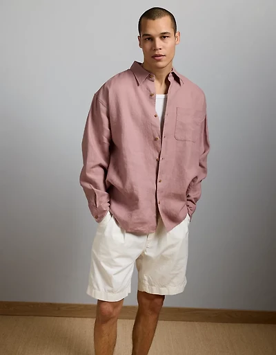 AE77 Premium Relaxed Linen Button-Up Shirt