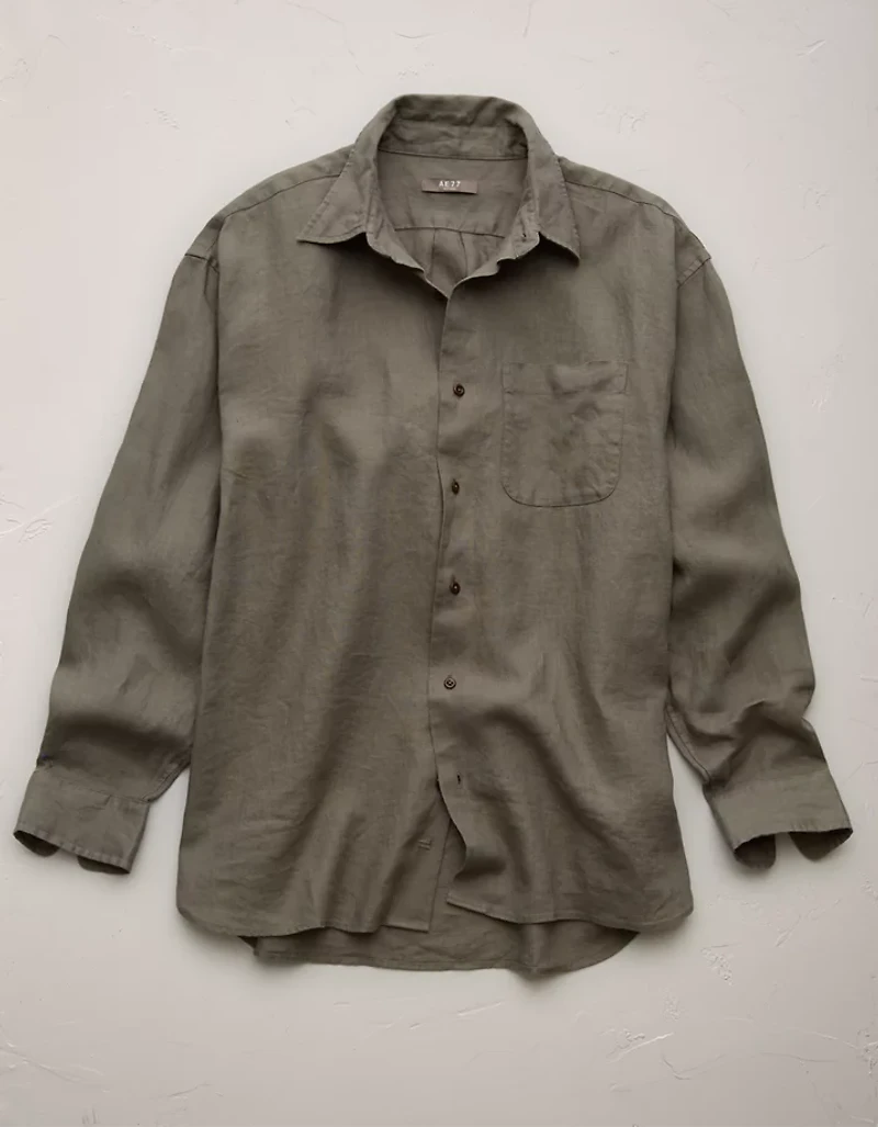 AE77 Premium Relaxed Linen Button-Up Shirt