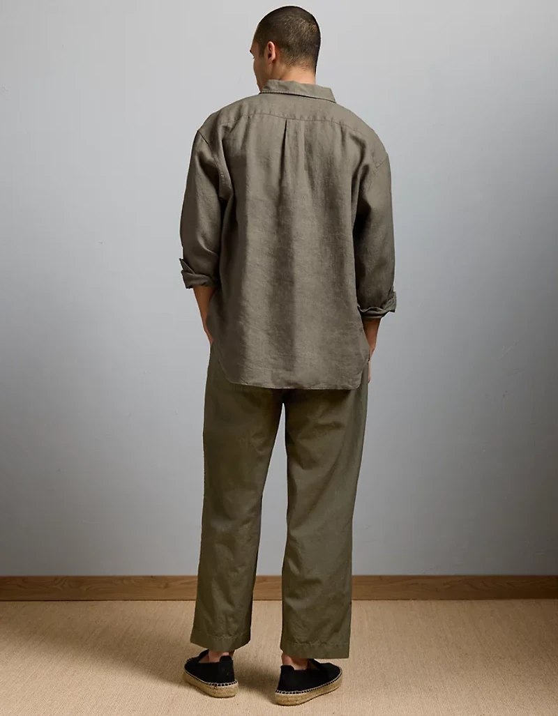 AE77 Premium Relaxed Linen Button-Up Shirt