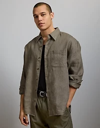 AE77 Premium Relaxed Linen Button-Up Shirt