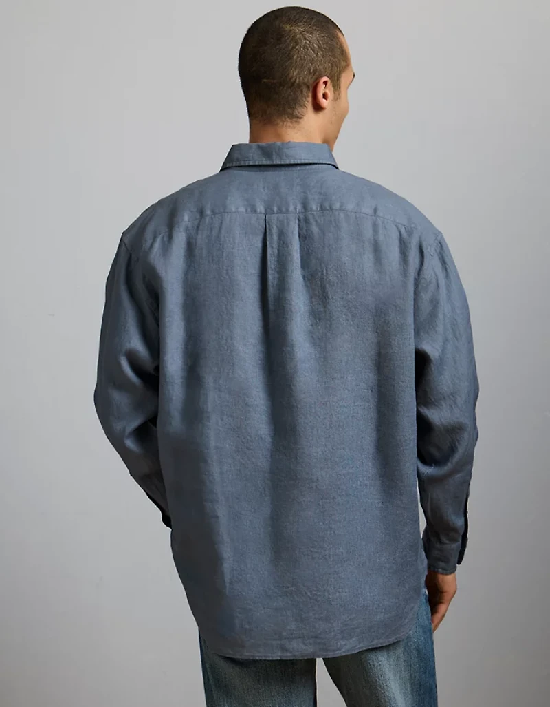 AE77 Premium Relaxed Linen Button-Up Shirt