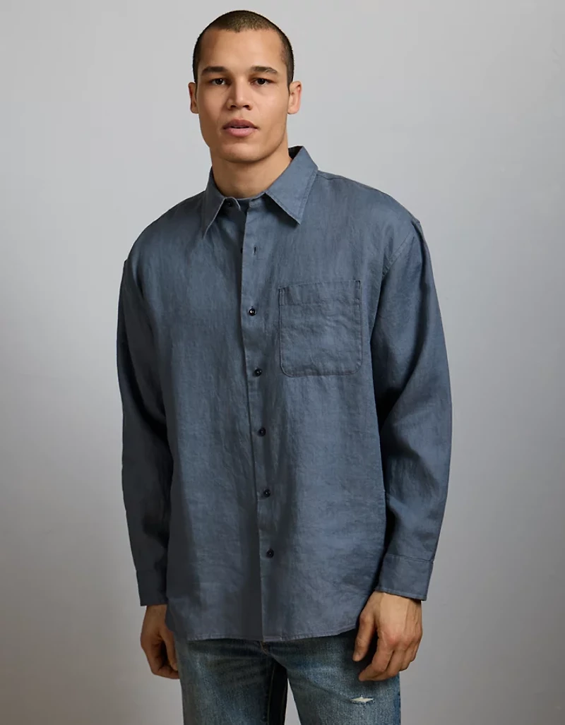 AE77 Premium Relaxed Linen Button-Up Shirt